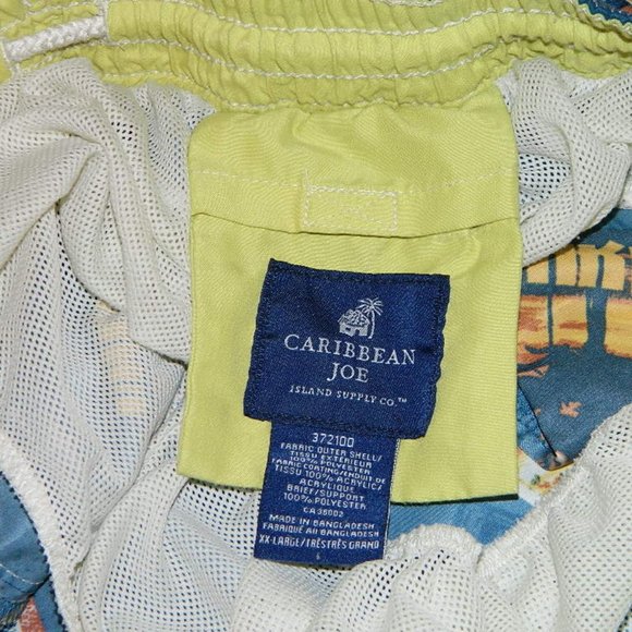 2 for/$35 Carribean Joe Tropical Themed Light weight Swim Shorts Trunks Sz 2XL - Picture 11 of 12